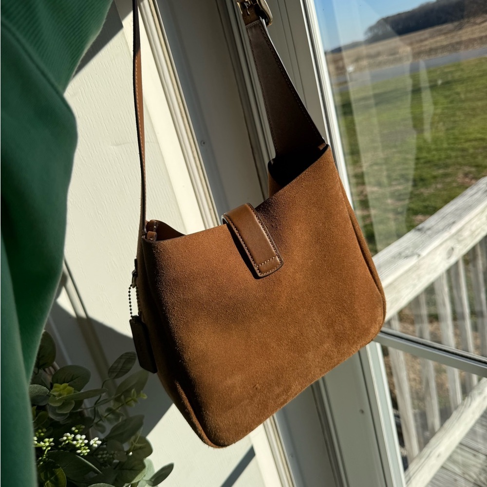 Coach Brown Suede Shoulder Bag - Picture 2 of 4